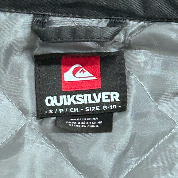Quiksilver Kids Black Waxed Cotton Utility Bomber Jacket Size S (8–10) Boys - Picture 3 of 14